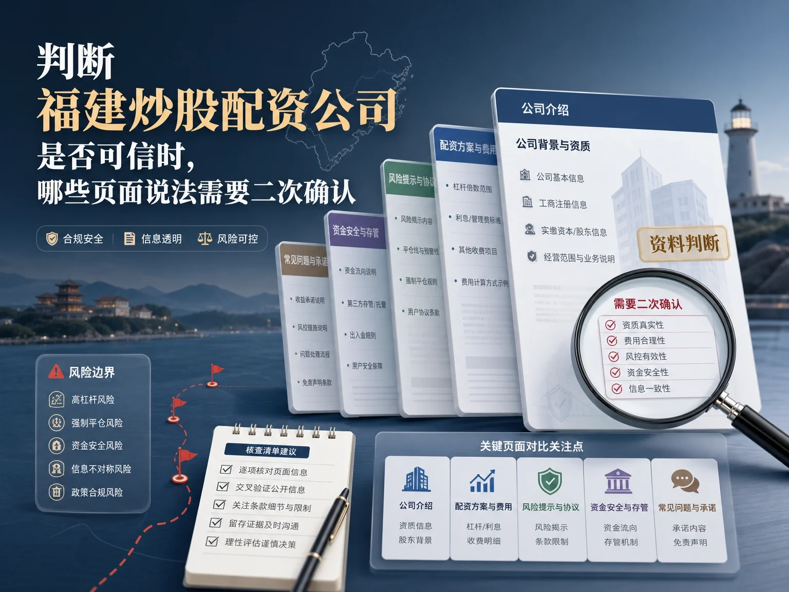 判断福建炒股配资公司是否可信时,哪些页面说法需要二次确认 插图