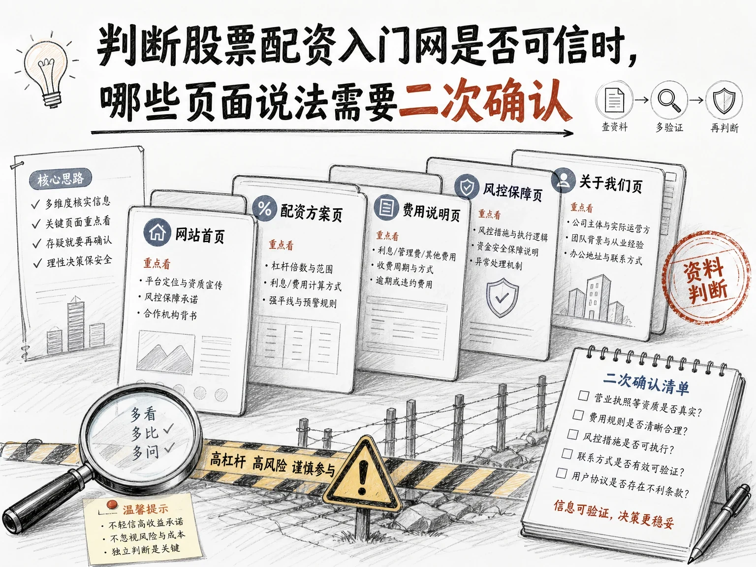 判断股票配资入门网是否可信时，哪些页面说法需要二次确认缩略图